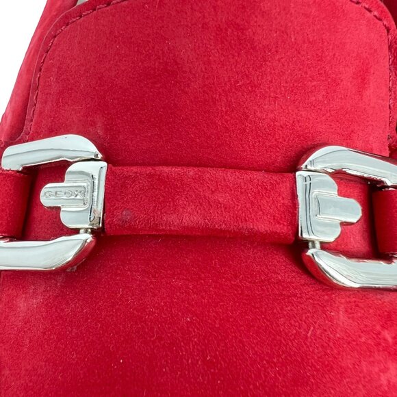 GEOX Annytah Red Suede Womens Loafers Size 40 EU 10 US - Picture 8 of 16